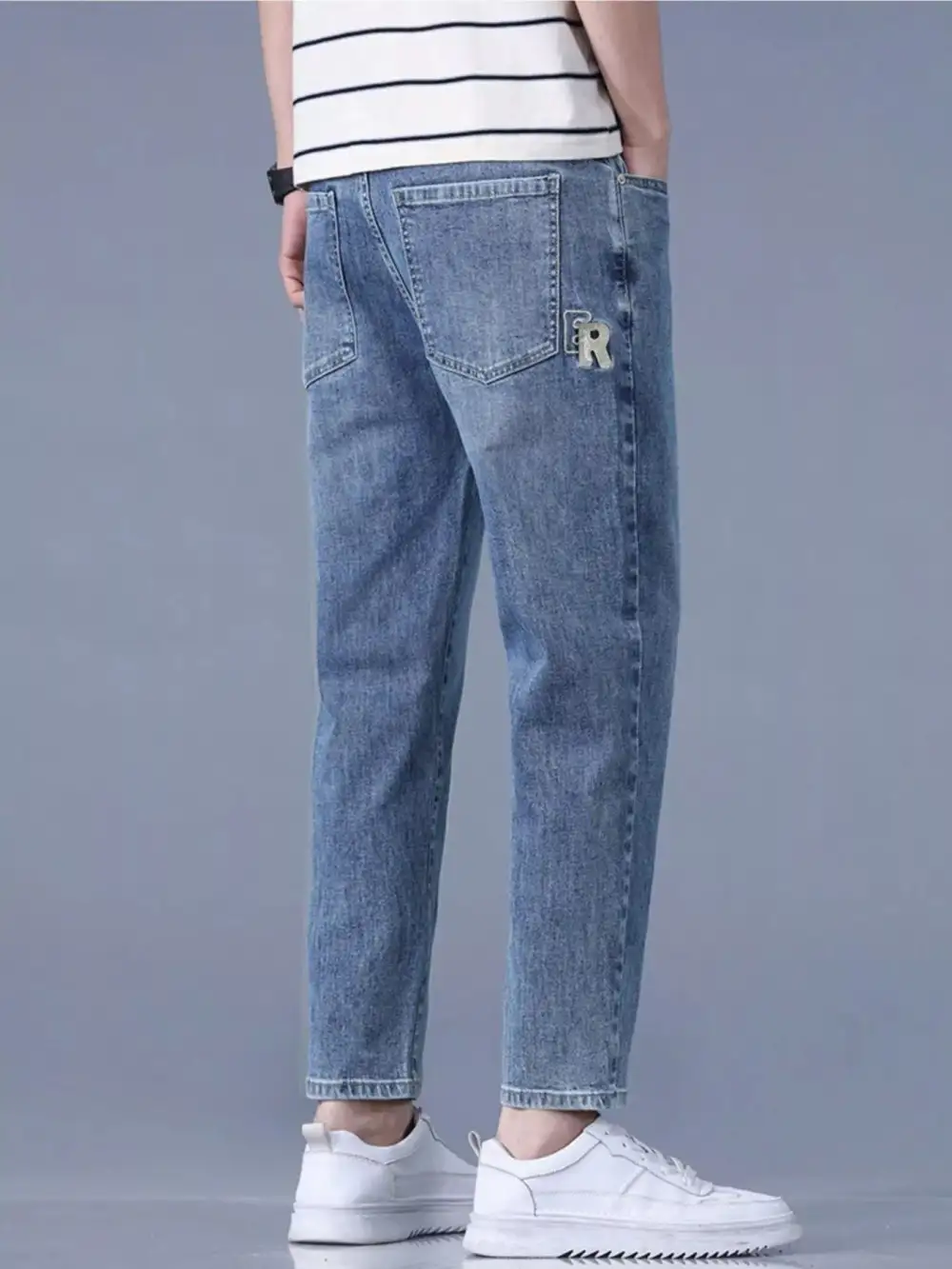 Straight-Leg Wash Jeans