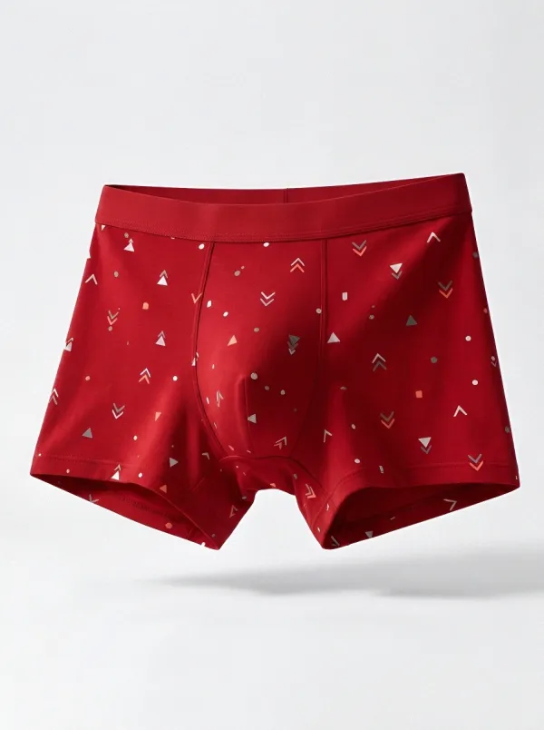 Men's Geometric Chevron Pattern Printed Boxer Briefs