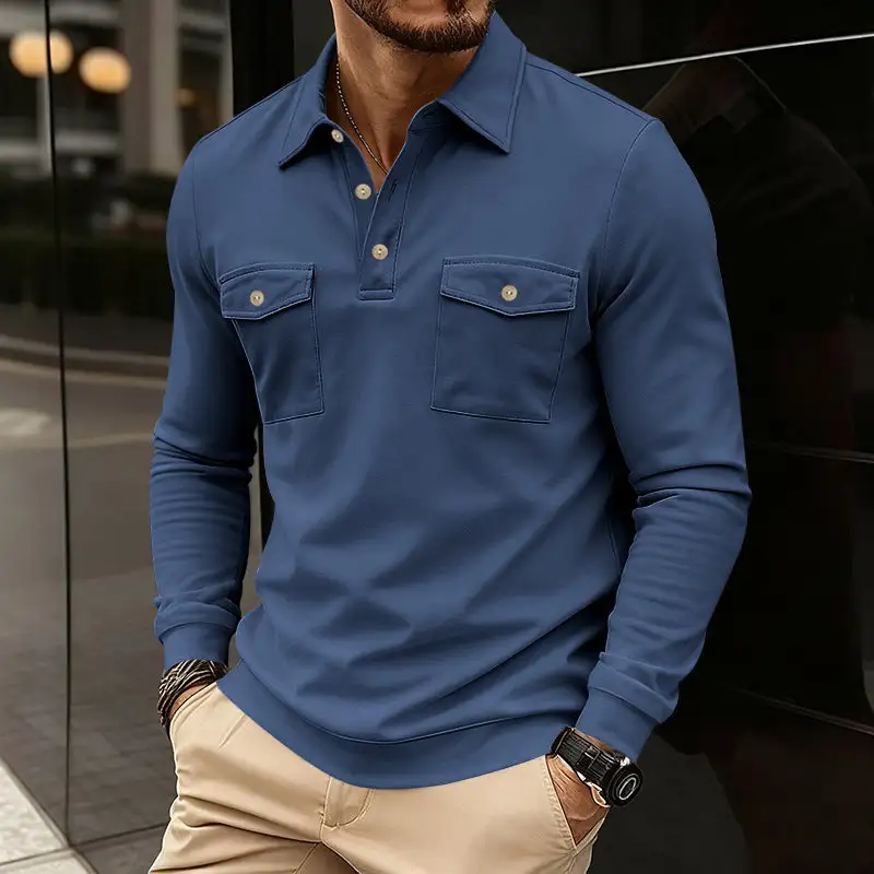 Long Sleeve Fitted Polo Shirt