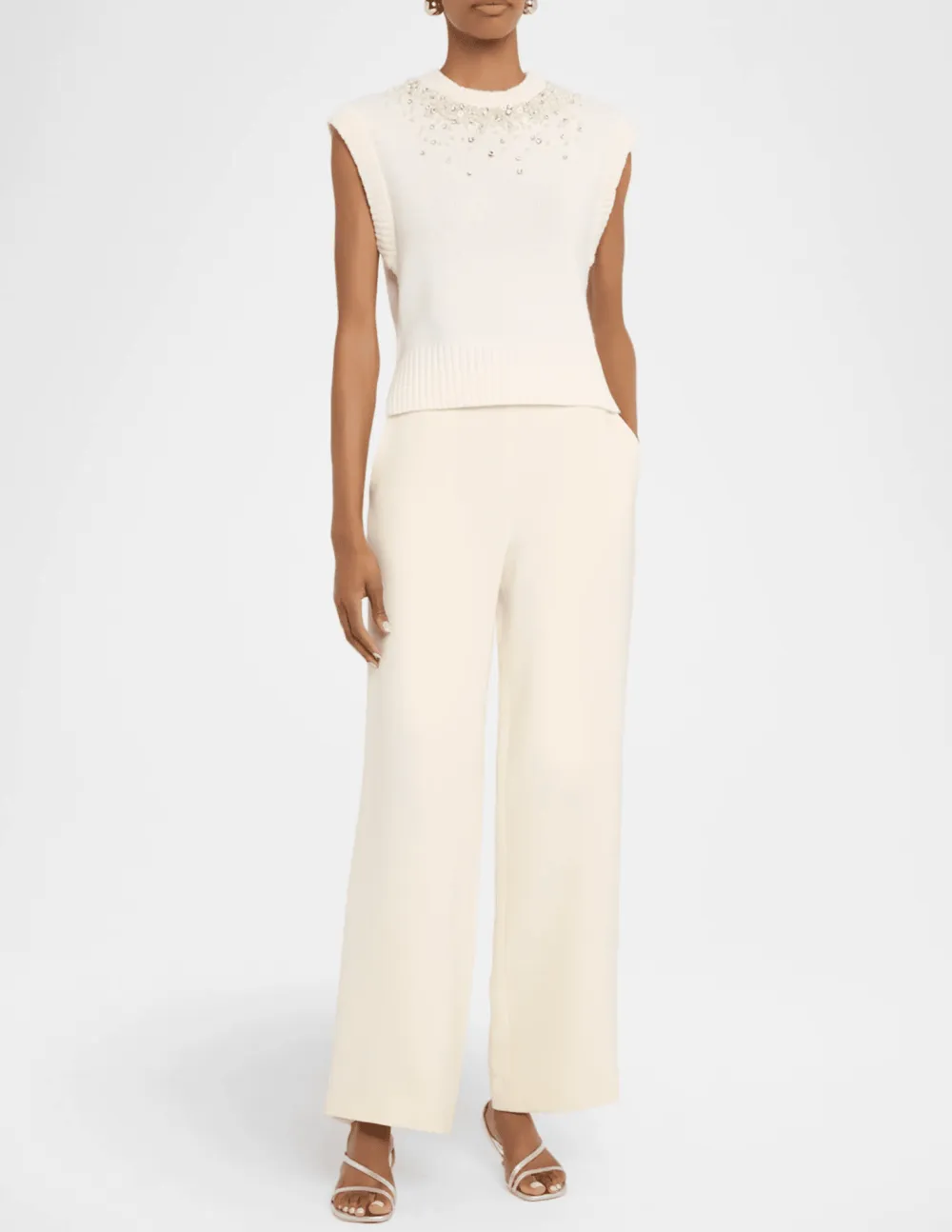 Cashmere Wool-Blend Embellished Sweater Vest