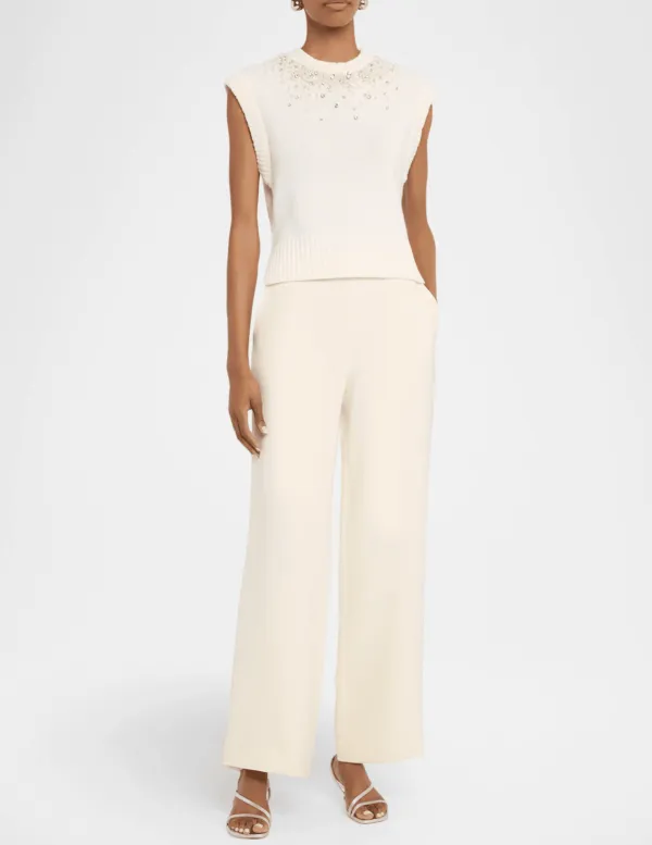 Cashmere Wool-Blend Embellished Sweater Vest