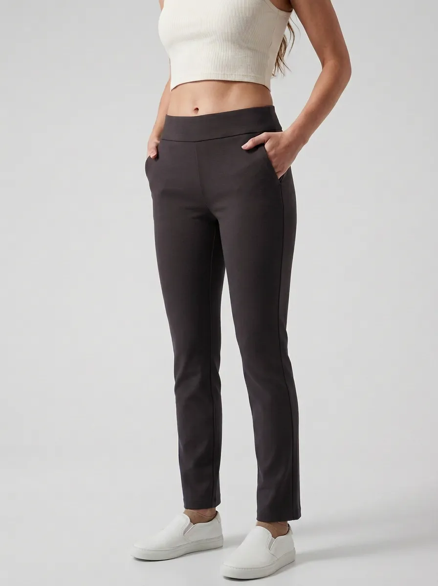 Relaxed Mid-Rise Stretch Women's Stretch Mid-Rise Pants