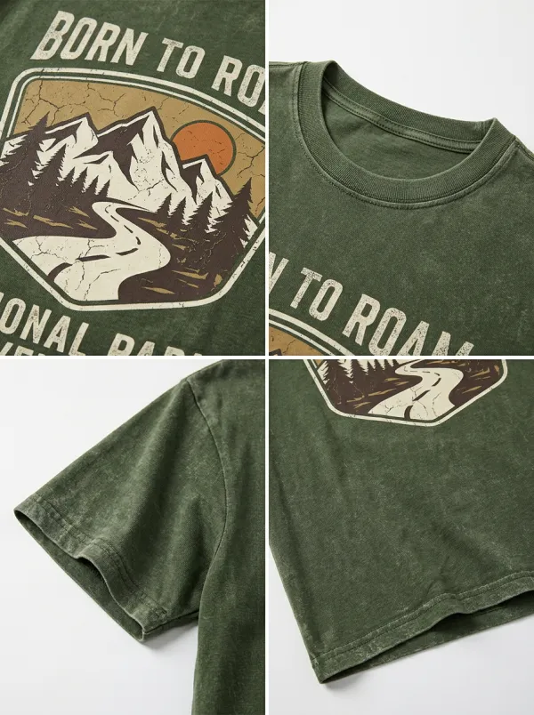 Unisex National Park Adventure Mountain Road Printed T-shirt
