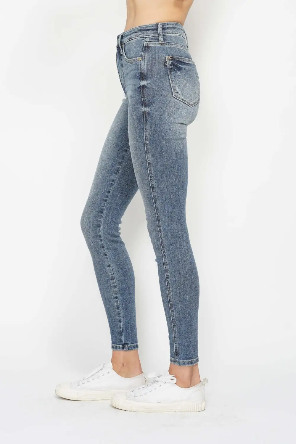 Tummy Control Contrast Wash Skinny Denim Jeans