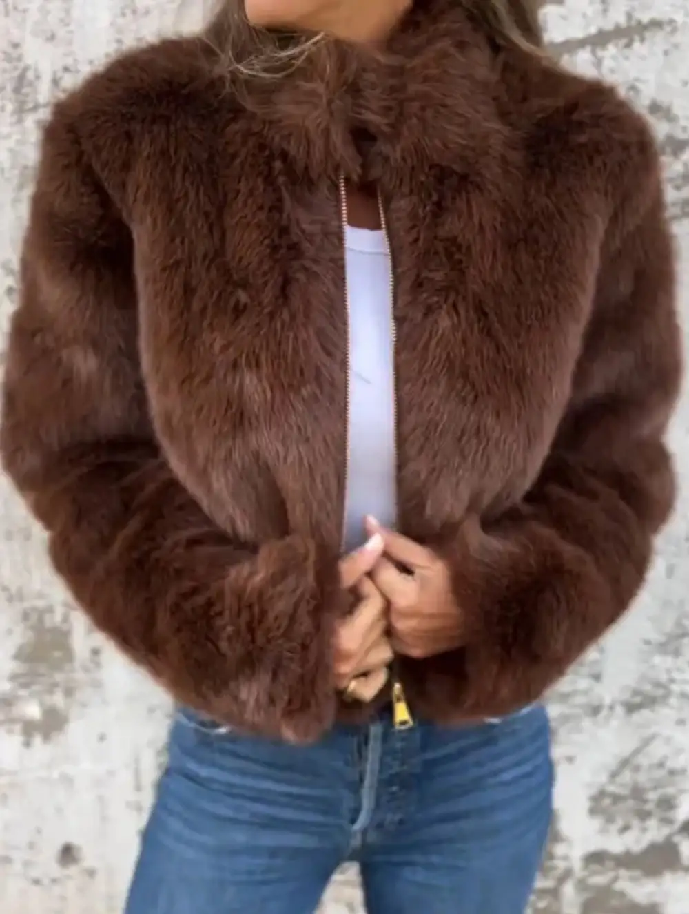 High Neck Zip Up Top Jacket
