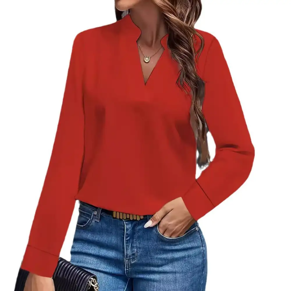 Long Sleeve Draped Blouse