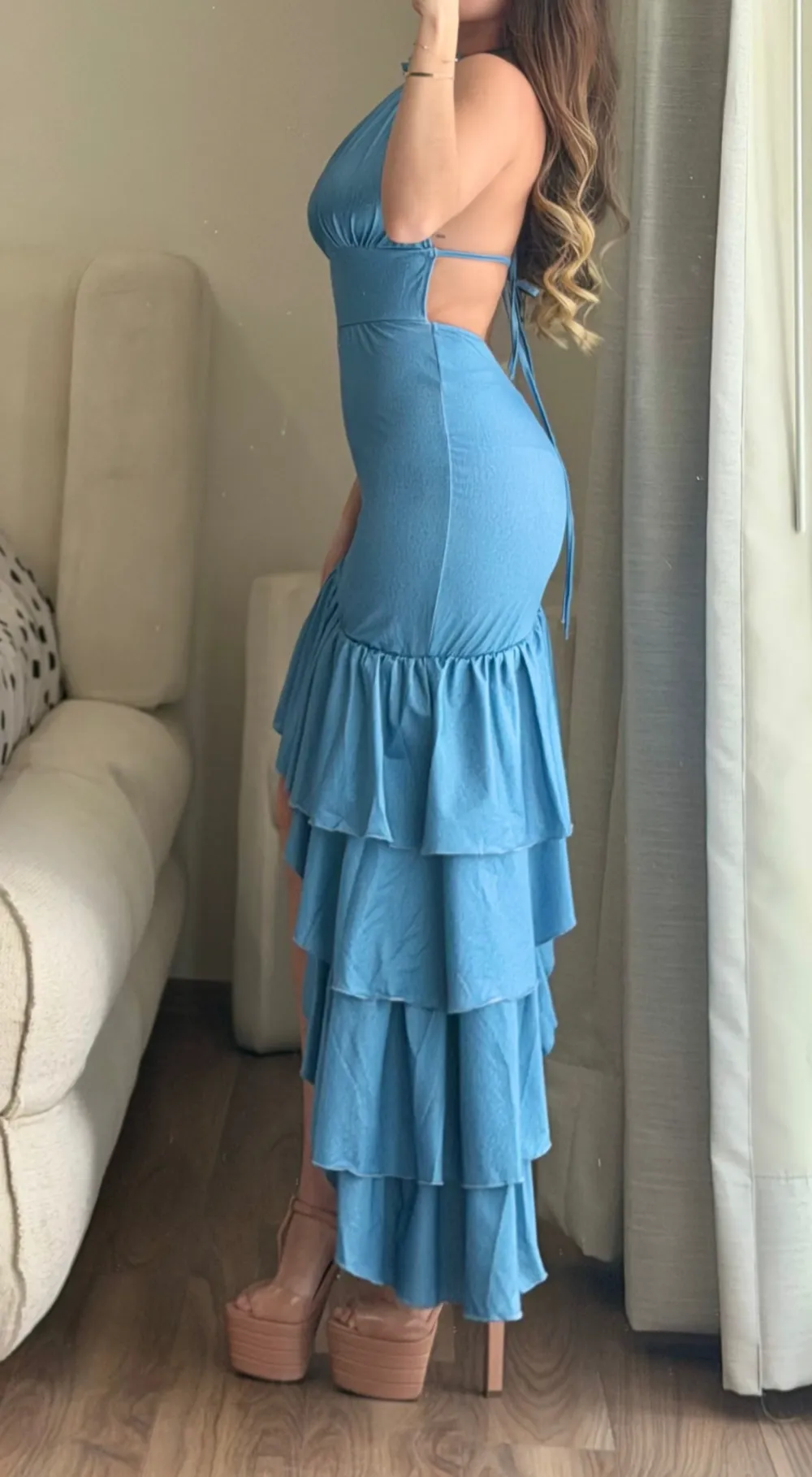 Blue Ruffle Dress