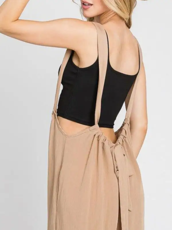 Jumpsuit Clean All Match Lace Up Pants