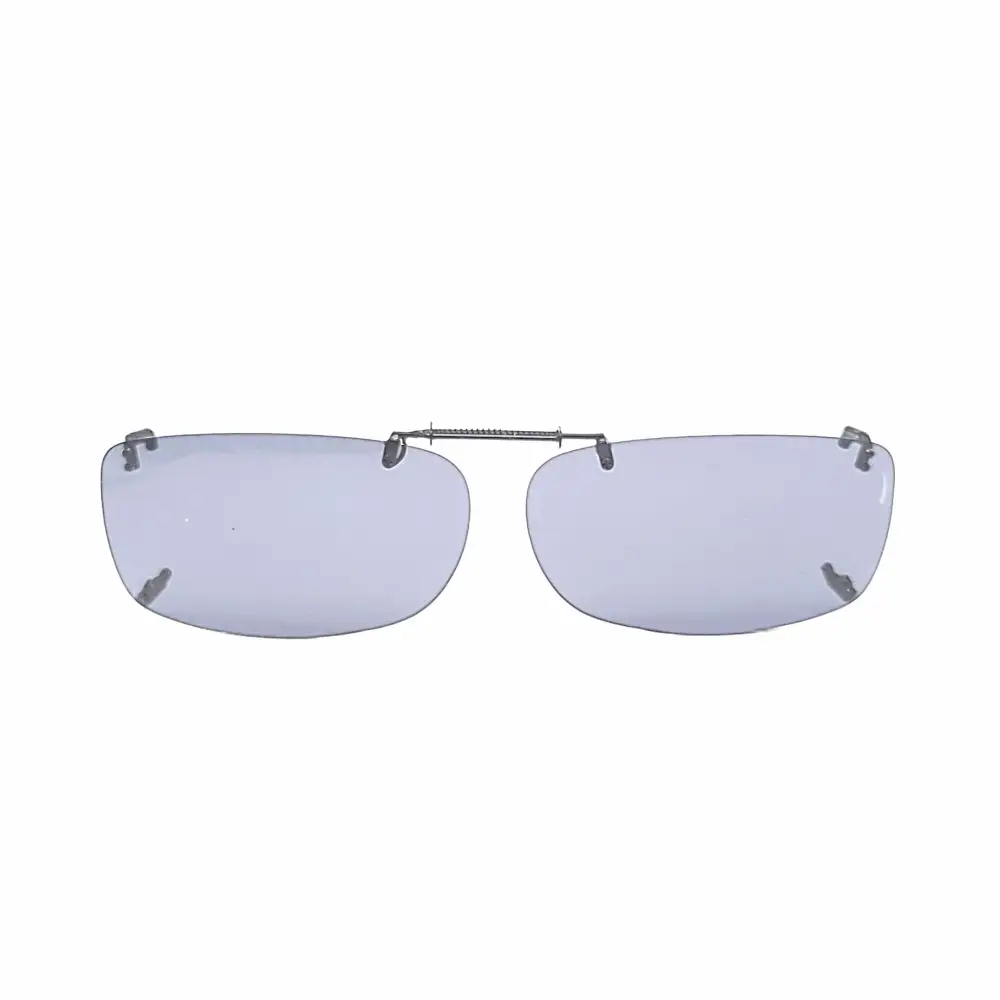 Frameless 54mm Rectangular Polarized Clip-On Sunglasses