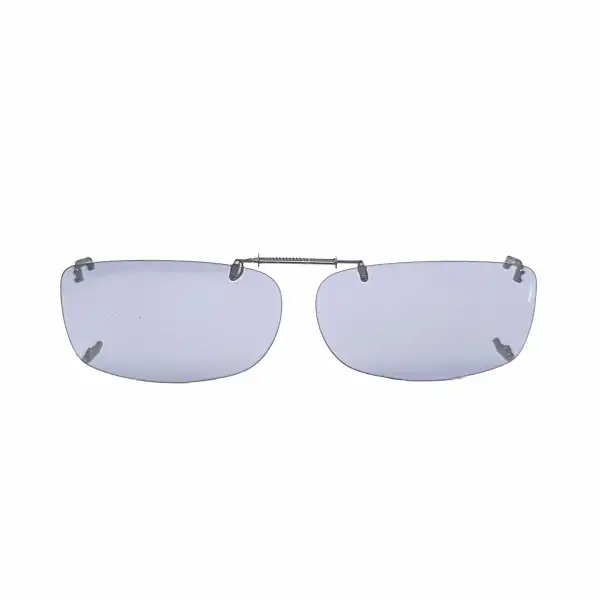 Frameless 54mm Rectangular Polarized Clip-On Sunglasses