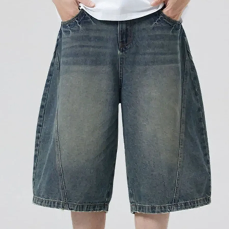 Pocket Detail Vintage Inspired Washed Bermuda Shorts