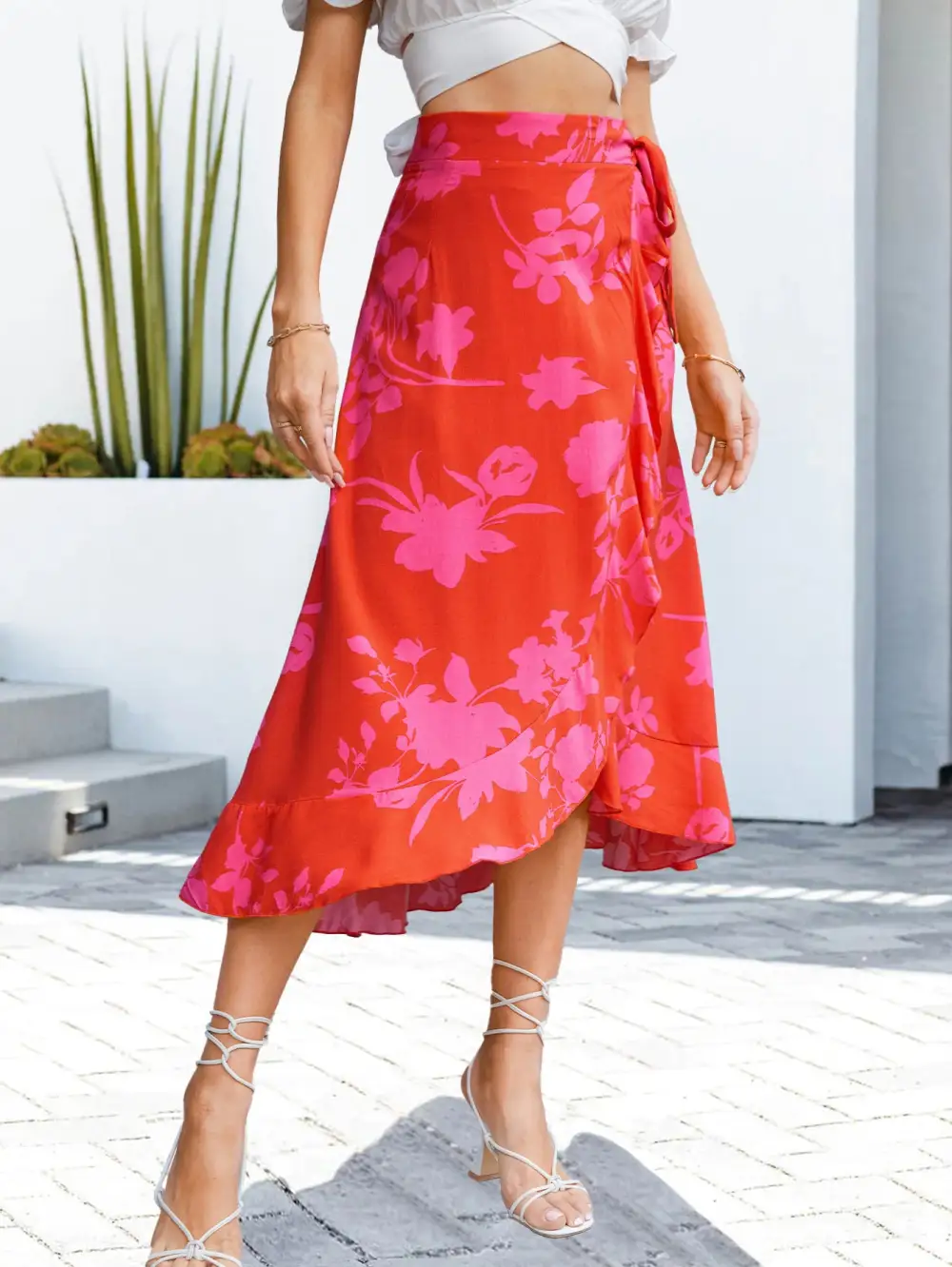 Ruffled Floral Skirt