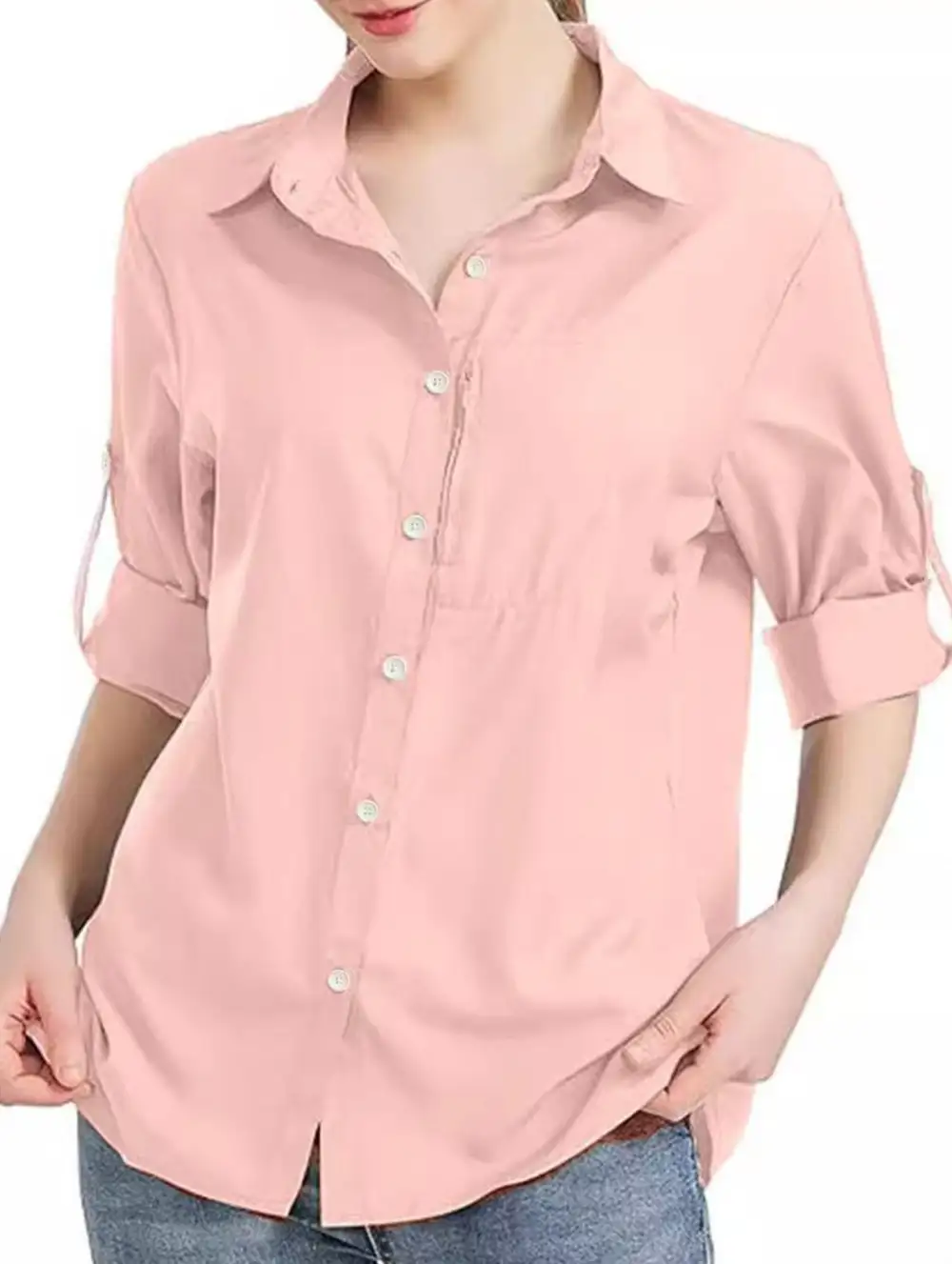 Collared Zip Front Pocket Top