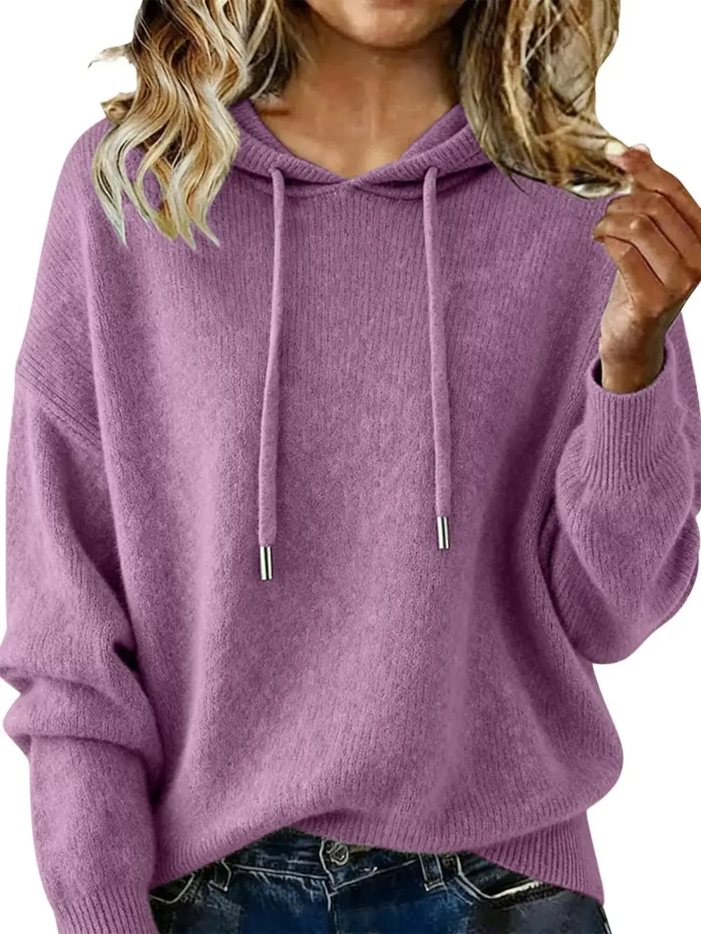 Versatile Drawstring Long Sleeve Sweater