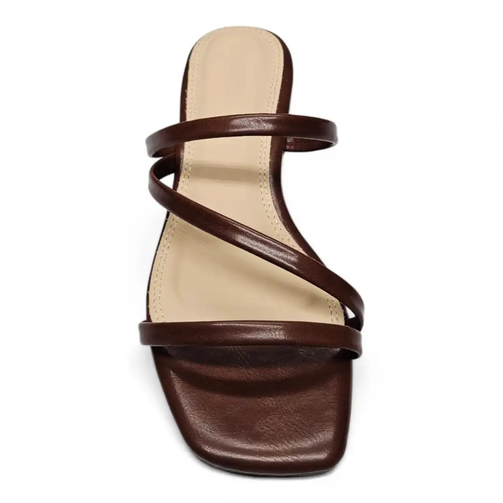 Airy Strappy Square Toe Block Heel Sandals