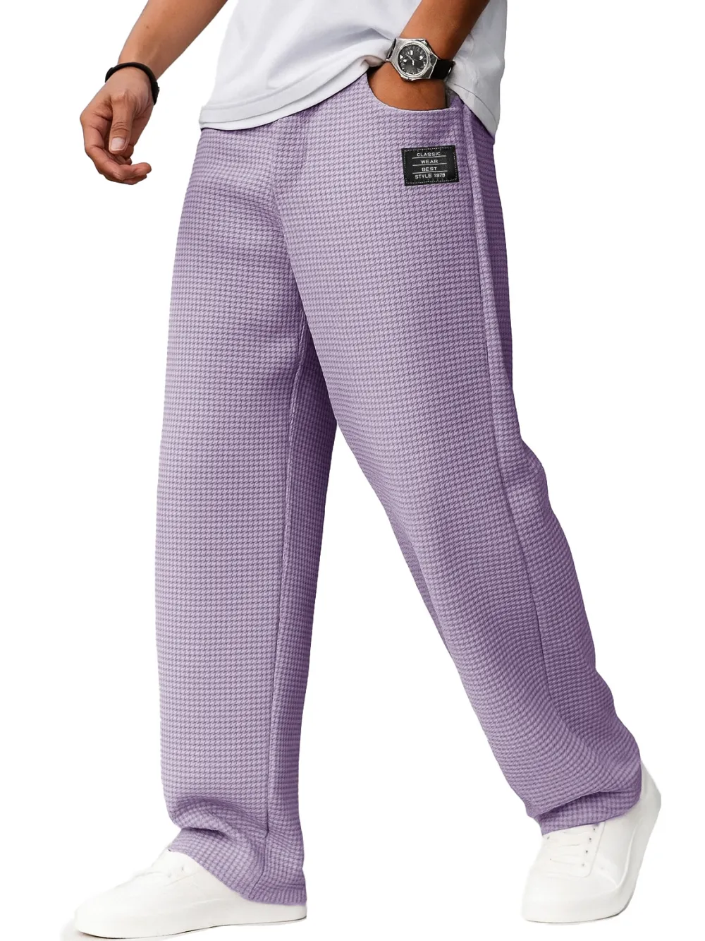 Textured Knit Drawstring Trousers