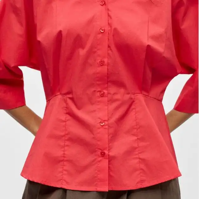 Button-Up Peplum Women's Shirt