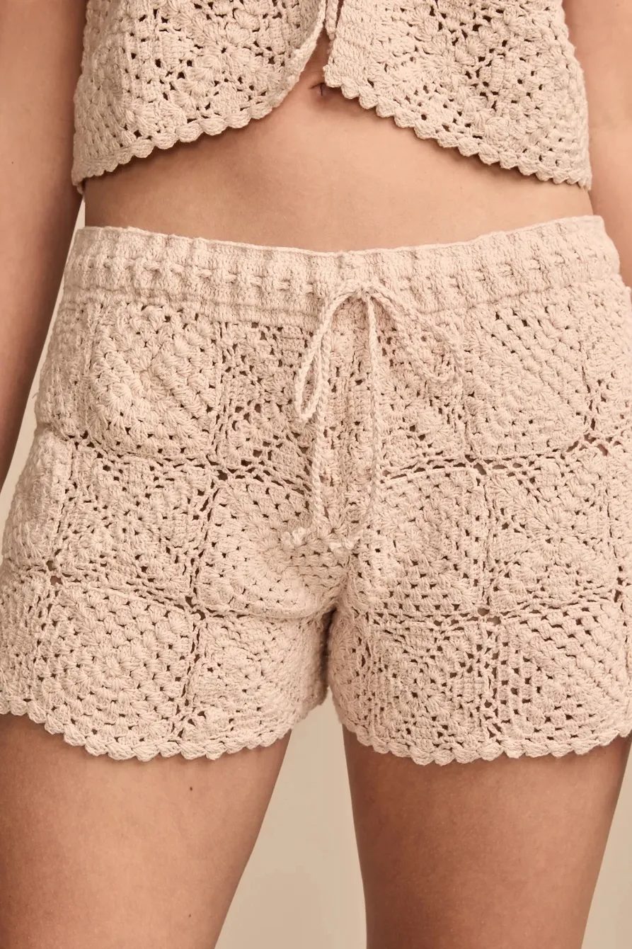 Blush Pink Festival Crochet Short