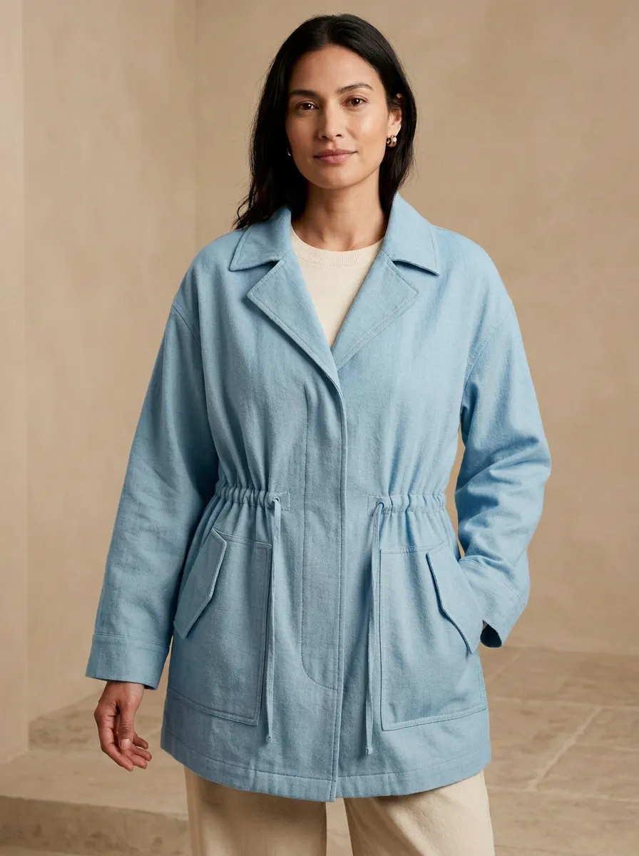 Inspired Drawstring Waist Utility Jacket
