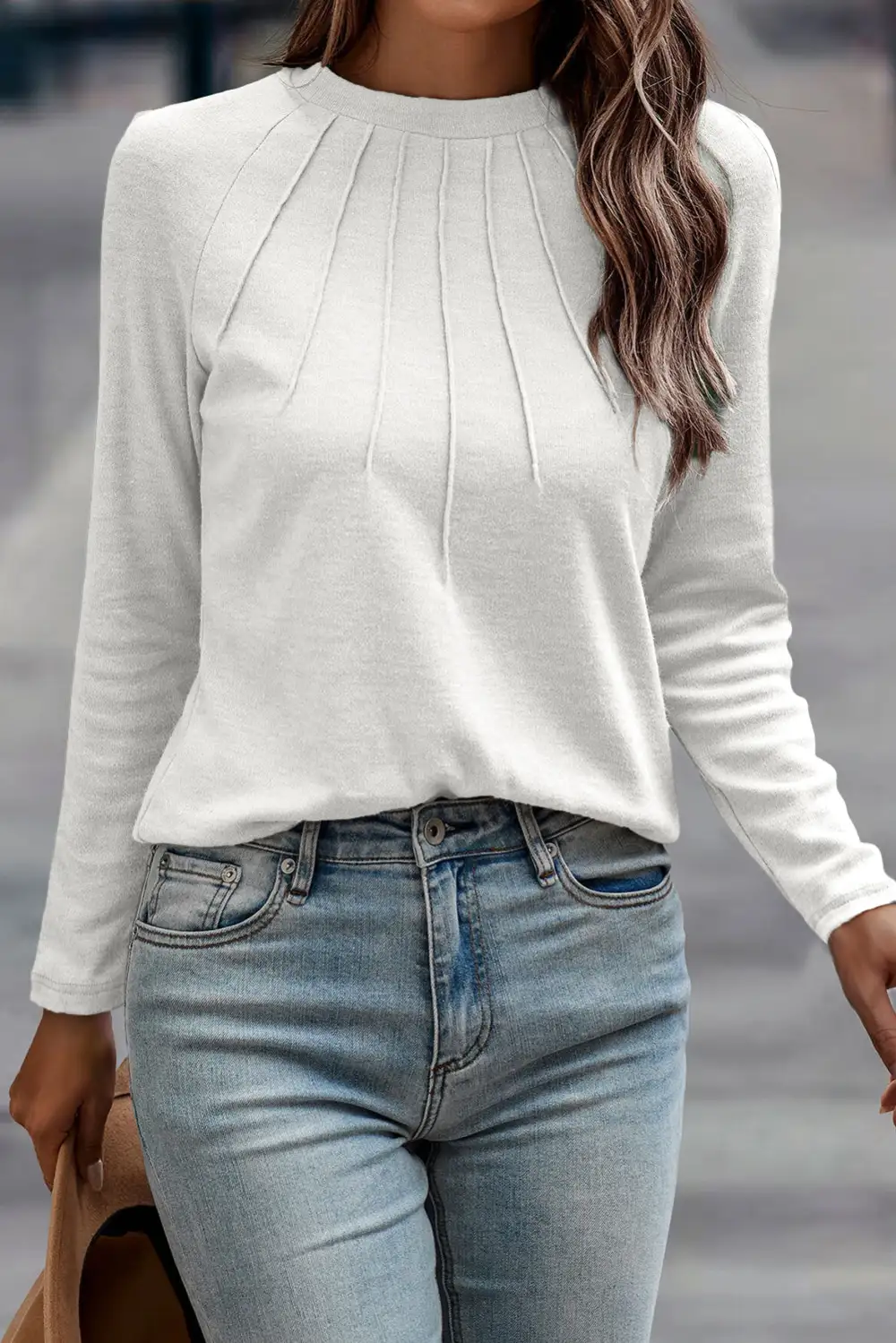 Women's Solid Long Sleeve Raglan Sleeve Top