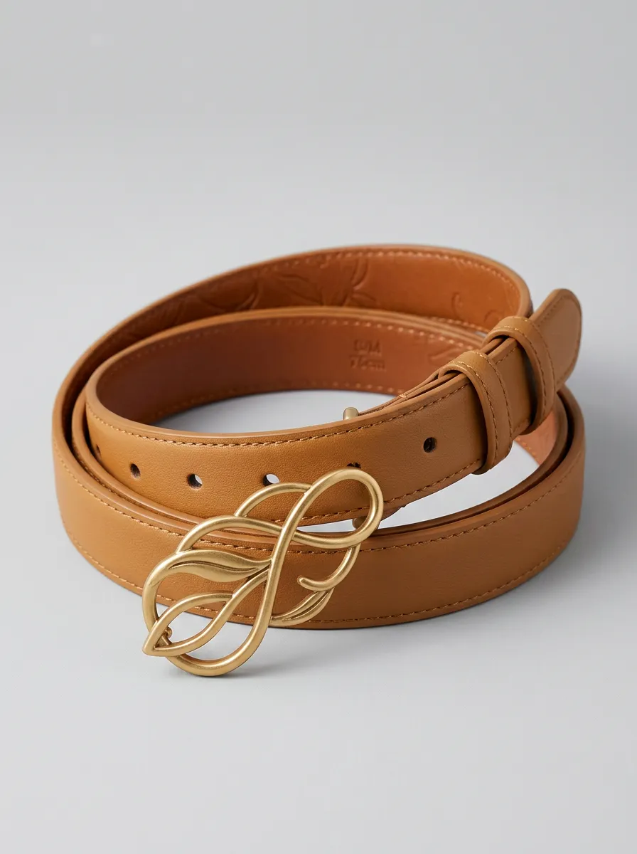 Statement Textured Statement-Buckle Waist Belt
