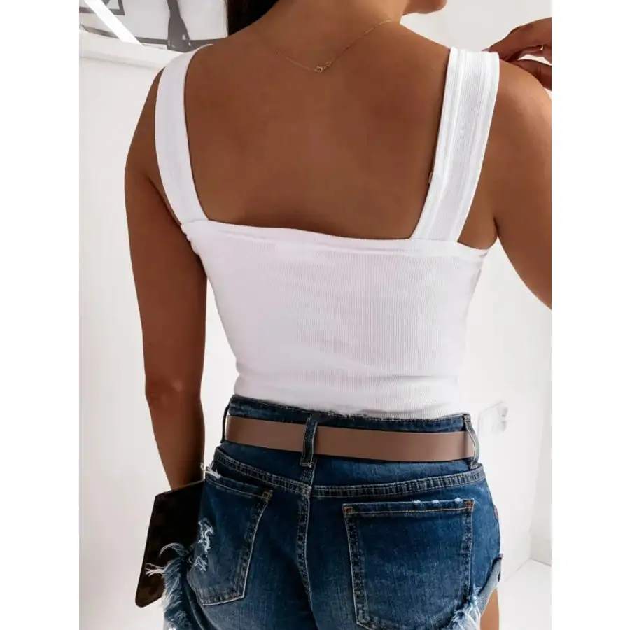 Square Neck Wide Strap Tank