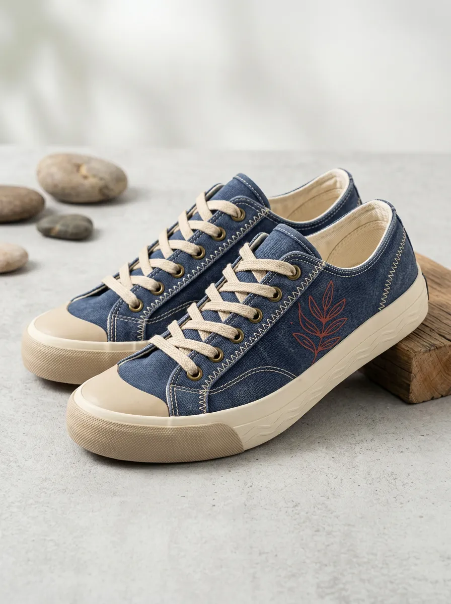 Modern Botanical Minimalist Fit Men's Canvas Shoes