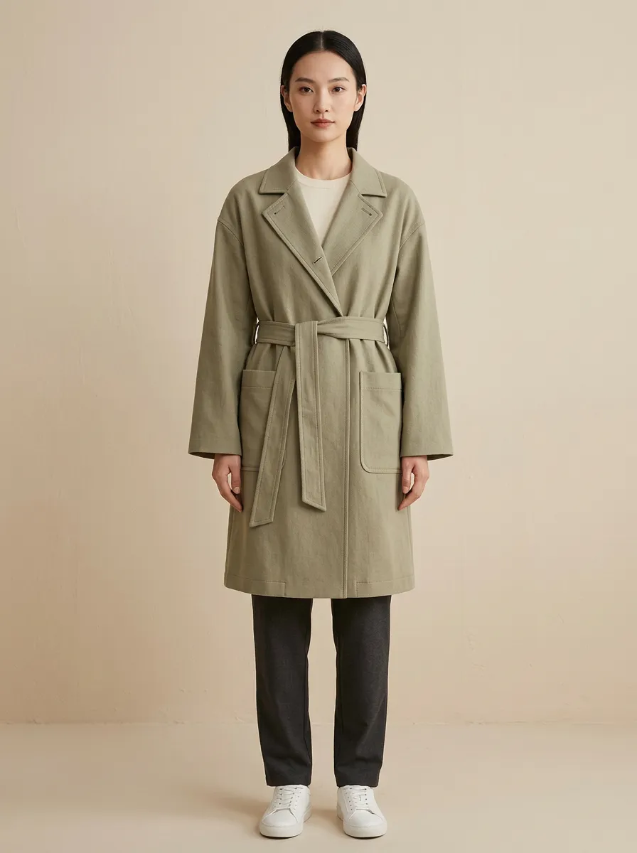 Self Tie Belt Belted Trench Coat