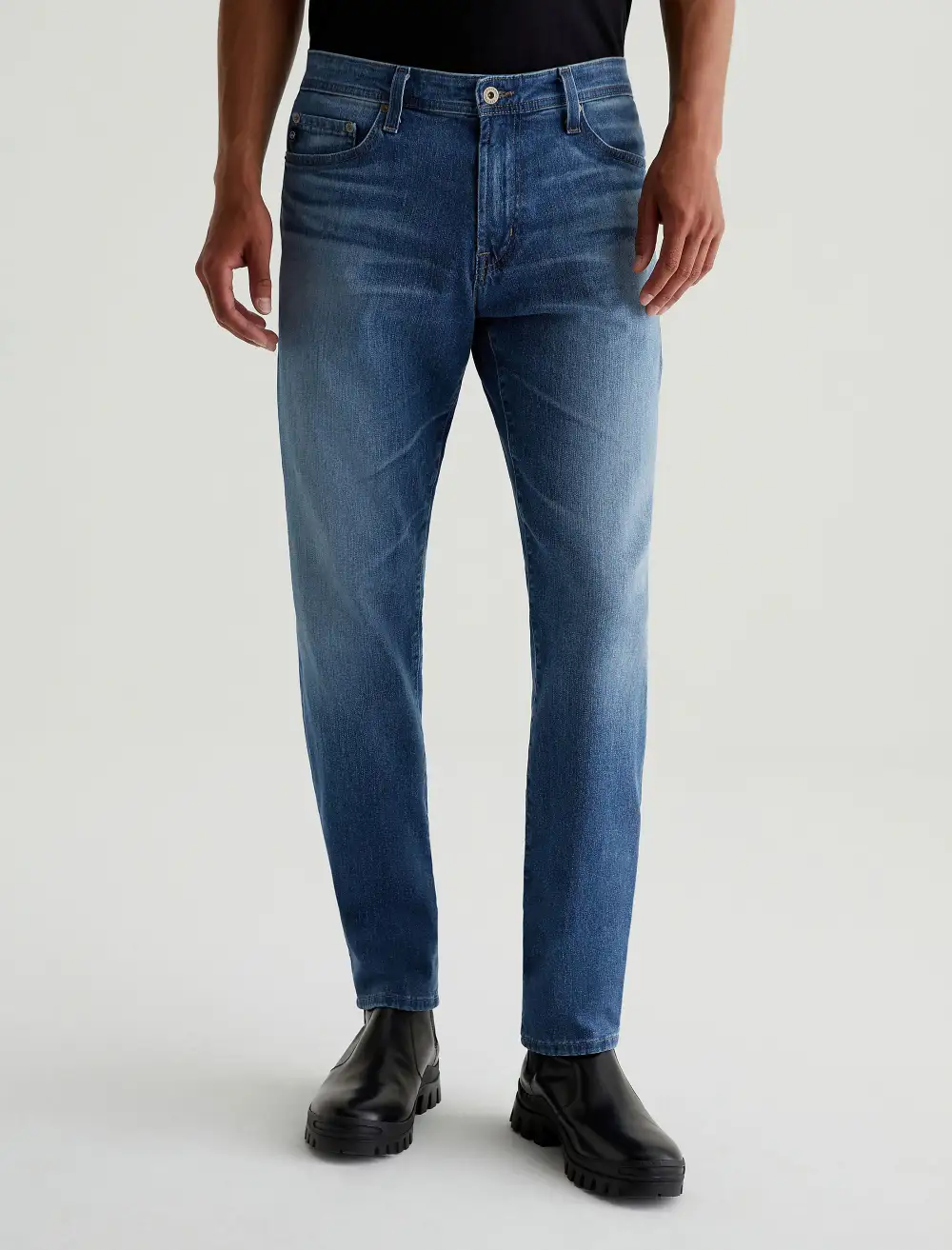 Men's Modern Slim Mid Rise Dual Elastic Stretch Jeans