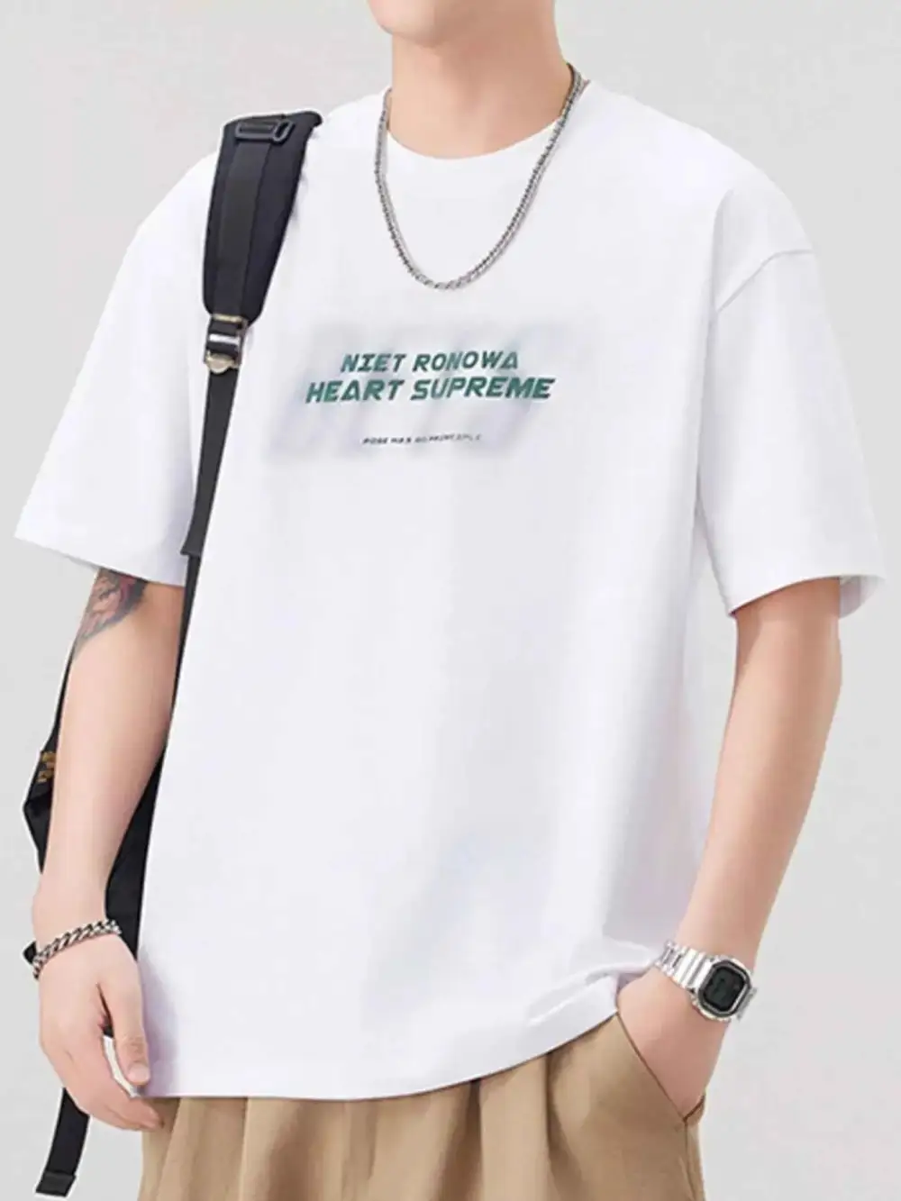 Round Neck Letter Graphic T-Shirt