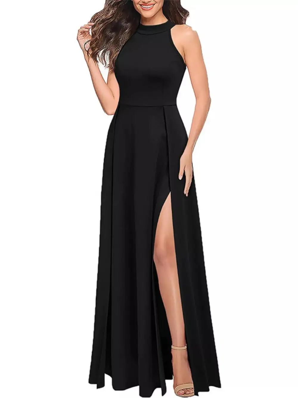 Slit Sleeveless Maxi Dress