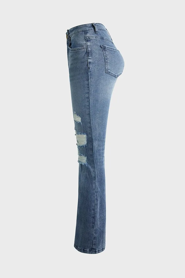 Vintage Ripped Flare Jeans