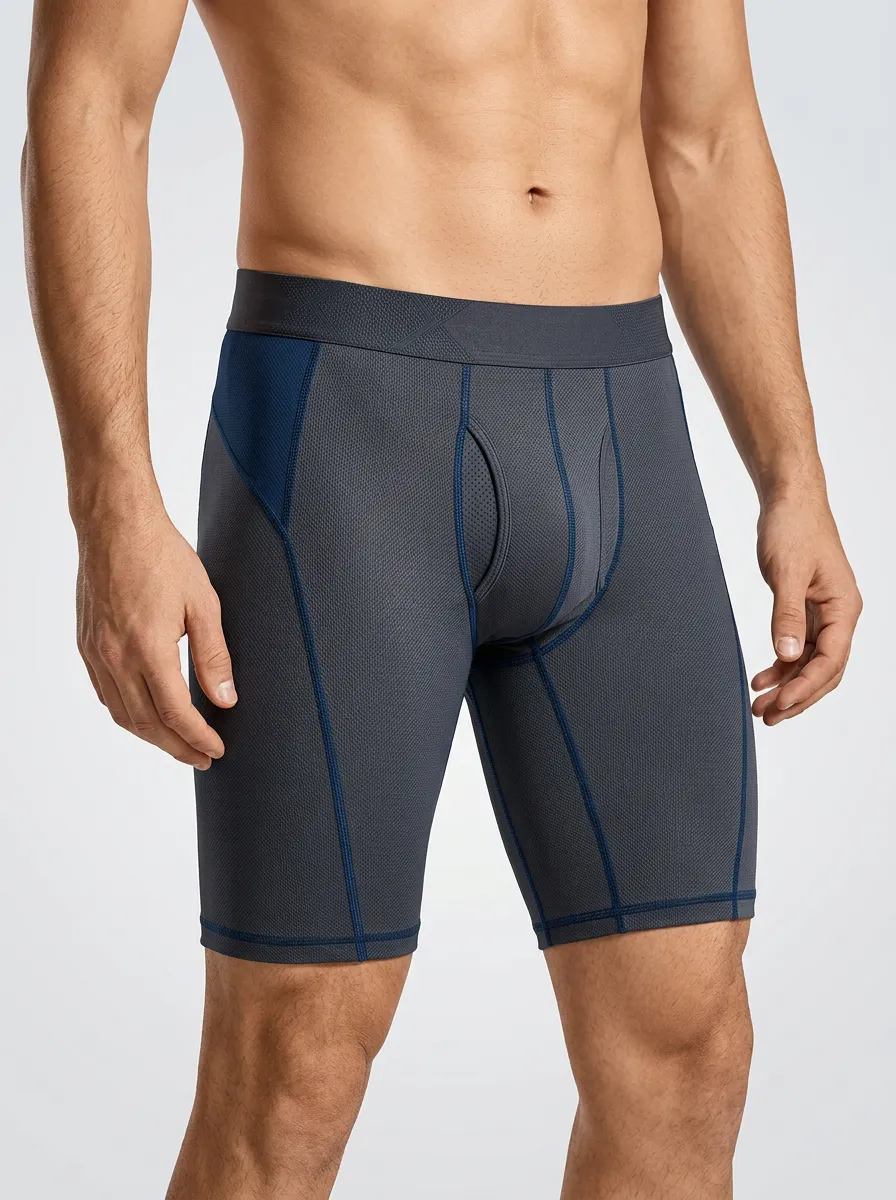Men's Charcoal Grey Paneled Boxer Briefs