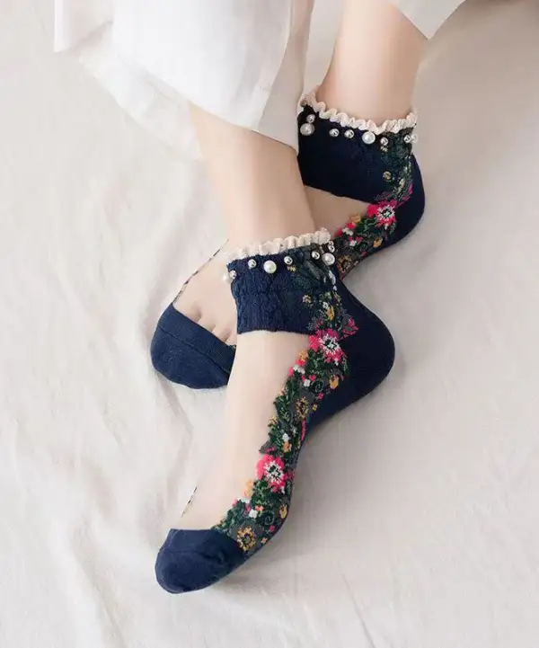 Japanese Korean Pearl Socks