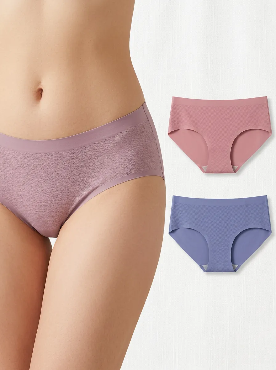 Women's Playful Seamless Solid Color Three-Pack Panties