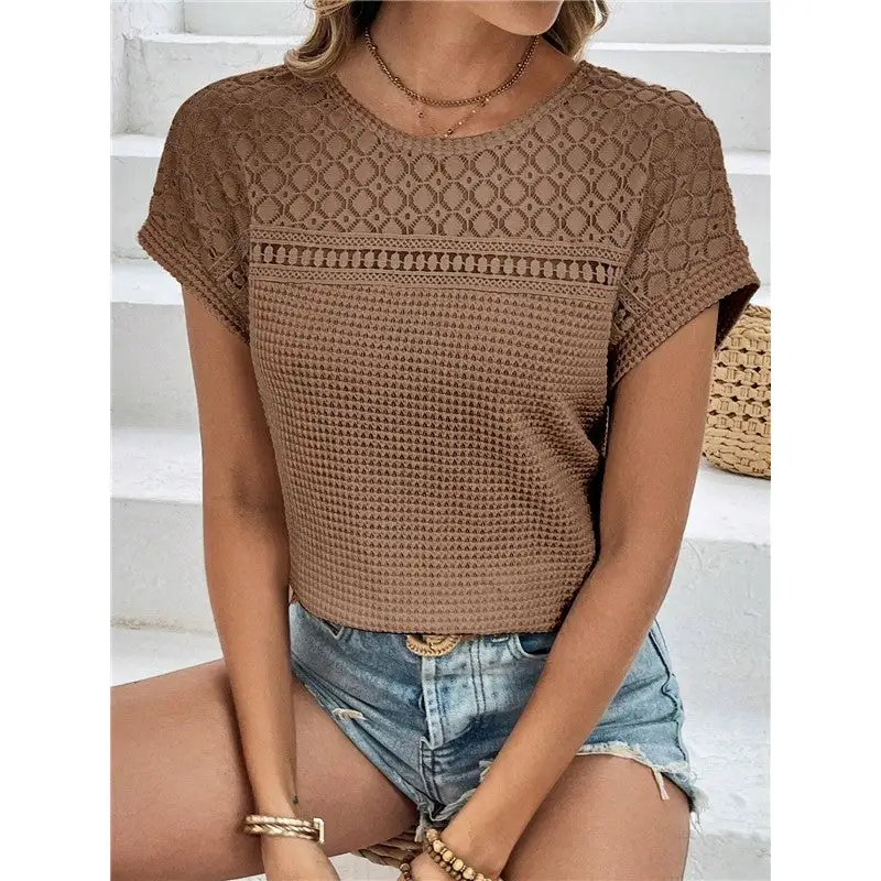 Women's Openwork Raglan-Sleeve T-Shirt