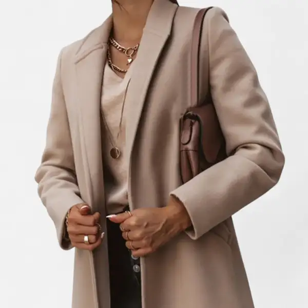 Classic Lapel Collar Longline Coat