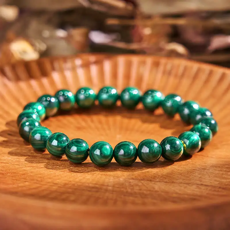 Classic Natural Malachite Mala Bracelet