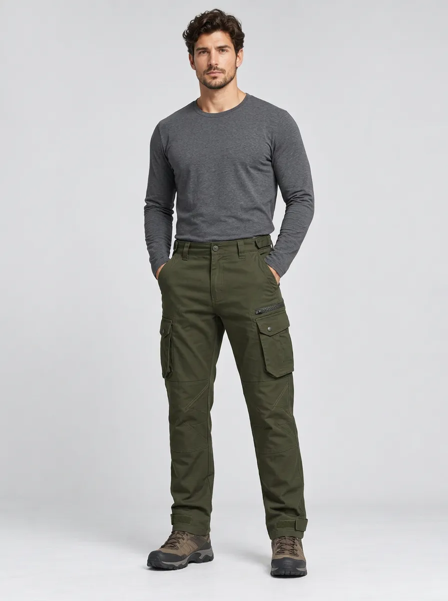 Men's Olive Green Tactical Cargo Pants