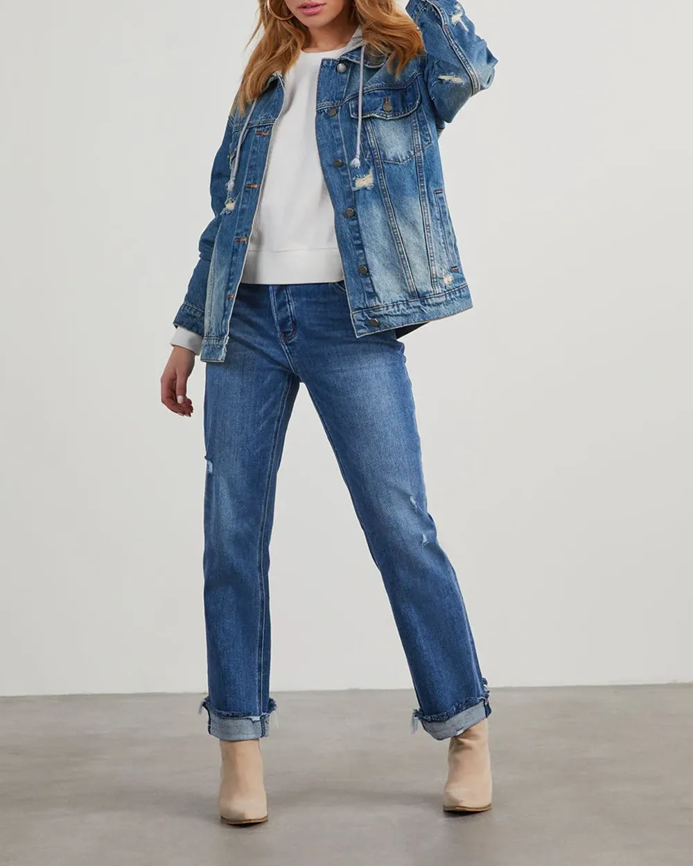 Hooded Denim Jacket
