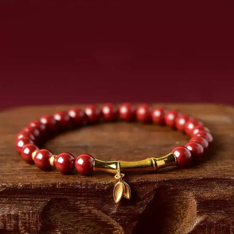 Bamboo Cinnabar Sterling Silver Concentration Bracelet