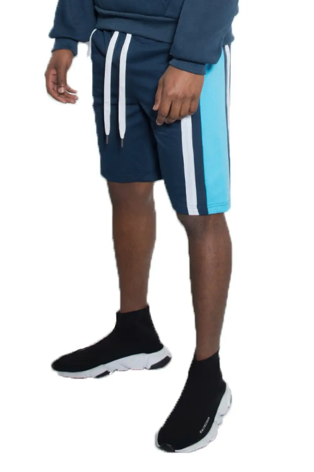 Men's Color Block Stripe Sweat Shorts