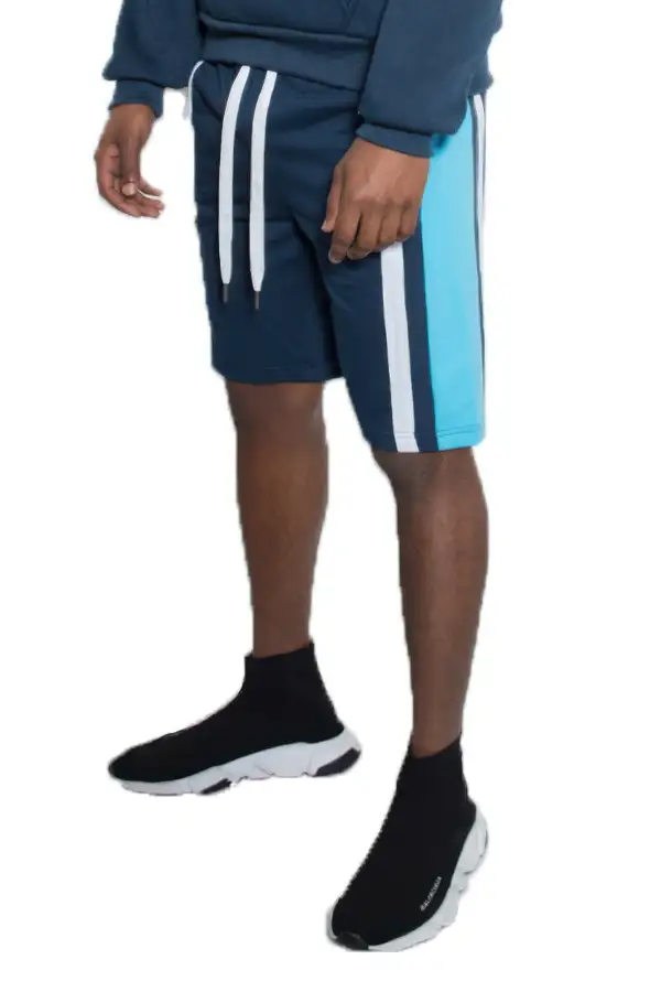Men's Color Block Stripe Sweat Shorts