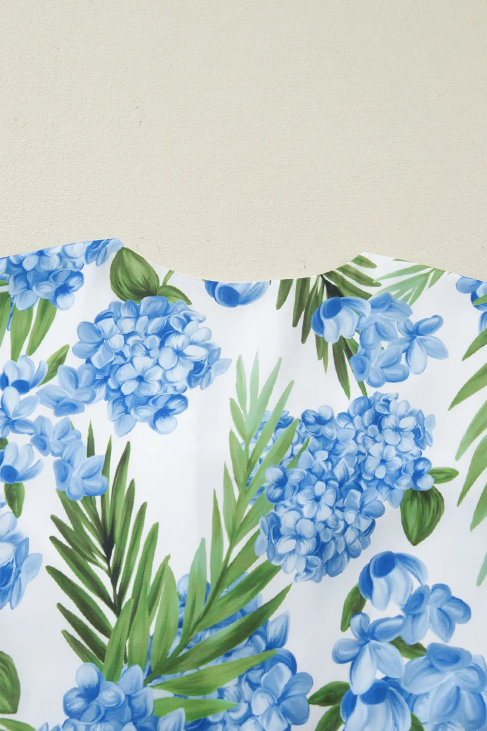 Blue Floral Ribbon Ruffle Dress