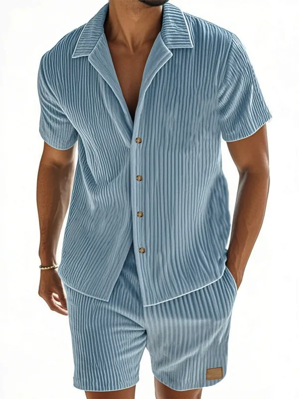 Clean Line Short Sleeve Shirt Set