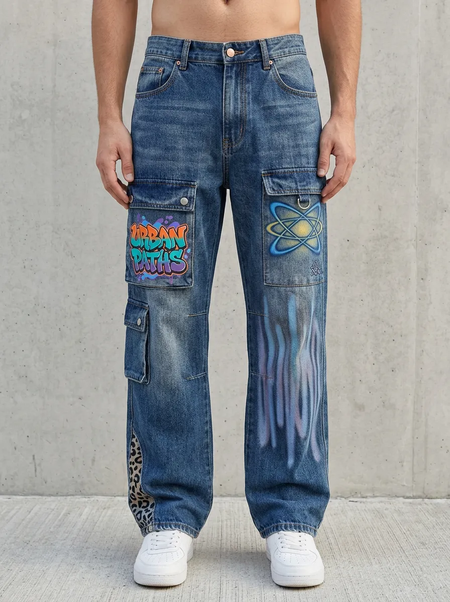 Men's Urban Paths Graffiti Atom Graphic Cargo Jeans