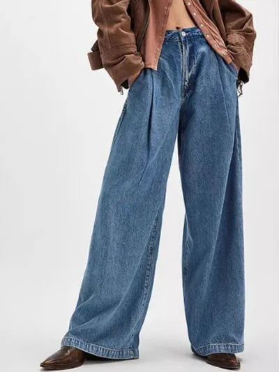 Straight Leg Knit Denim Jeans