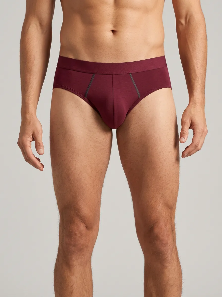 Men's Burgundy Minimalist Boxer Briefs