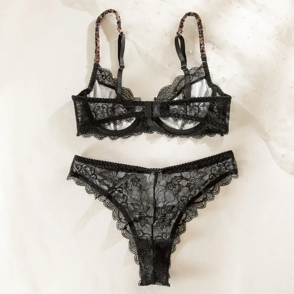 Leopard Lace Underwire Bra And Panty Set