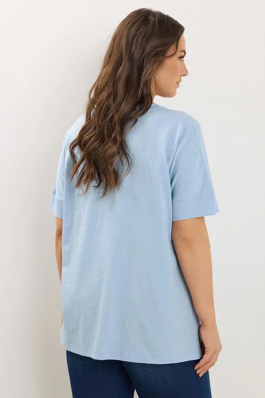 Light Blue Pure Cotton T-Shirt detail 3